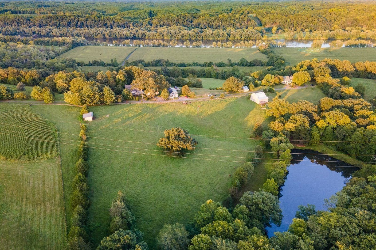 Belle Meade farm aerial view
