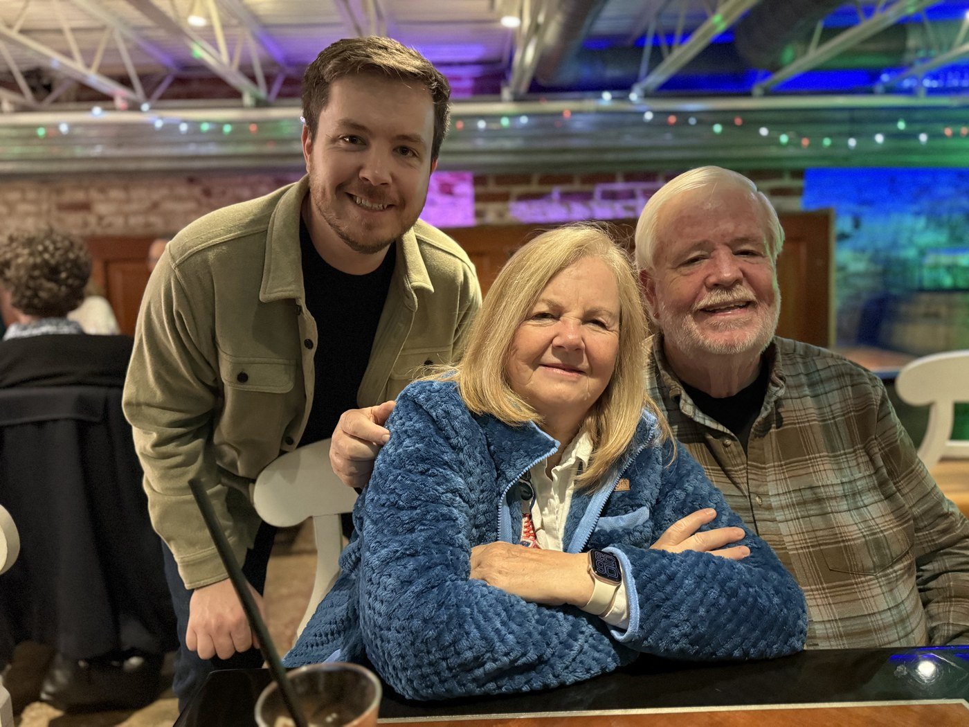 Charlie, Pam, and George Goodwin together