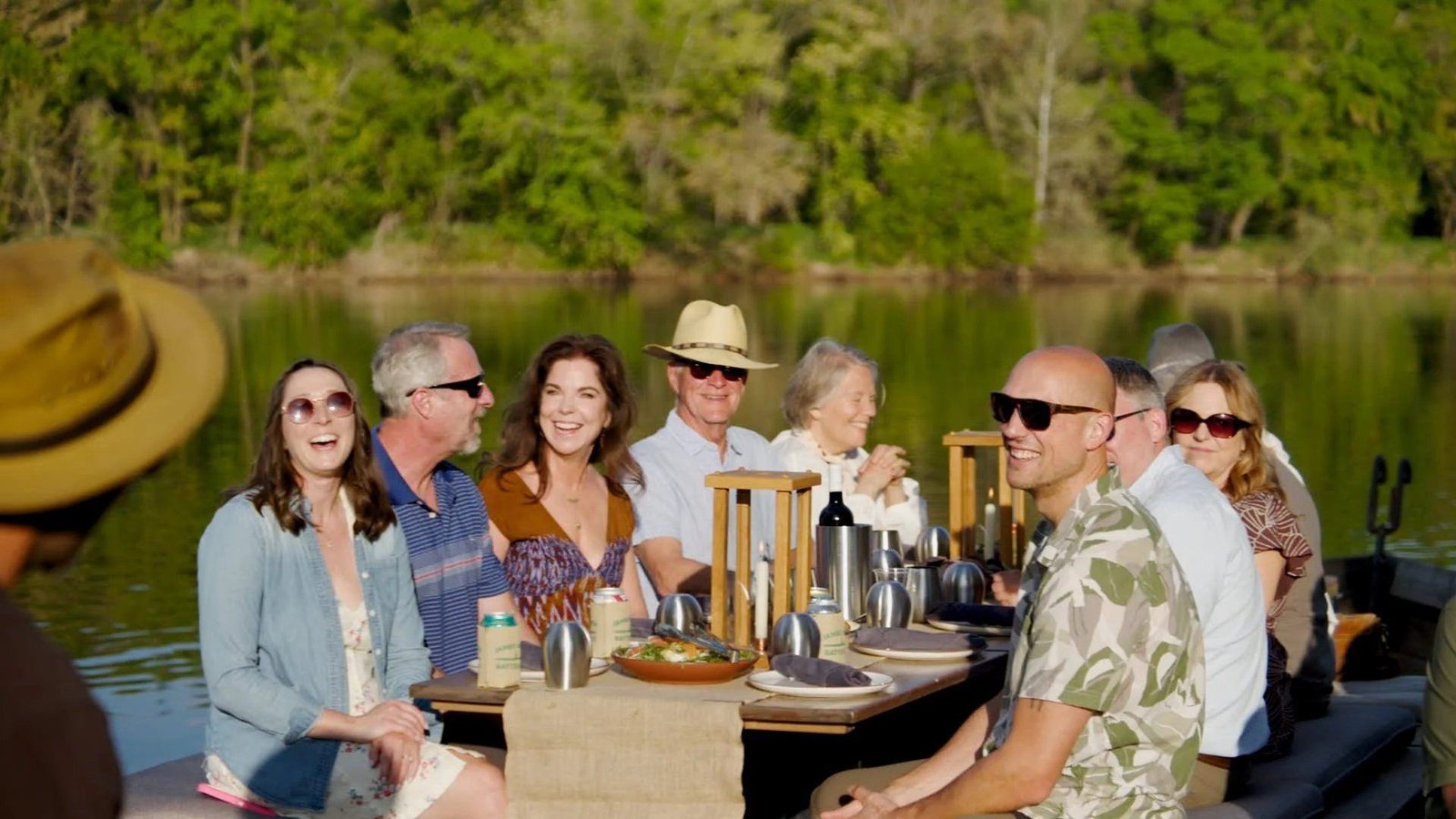 Supper aboard the batteau on the James River