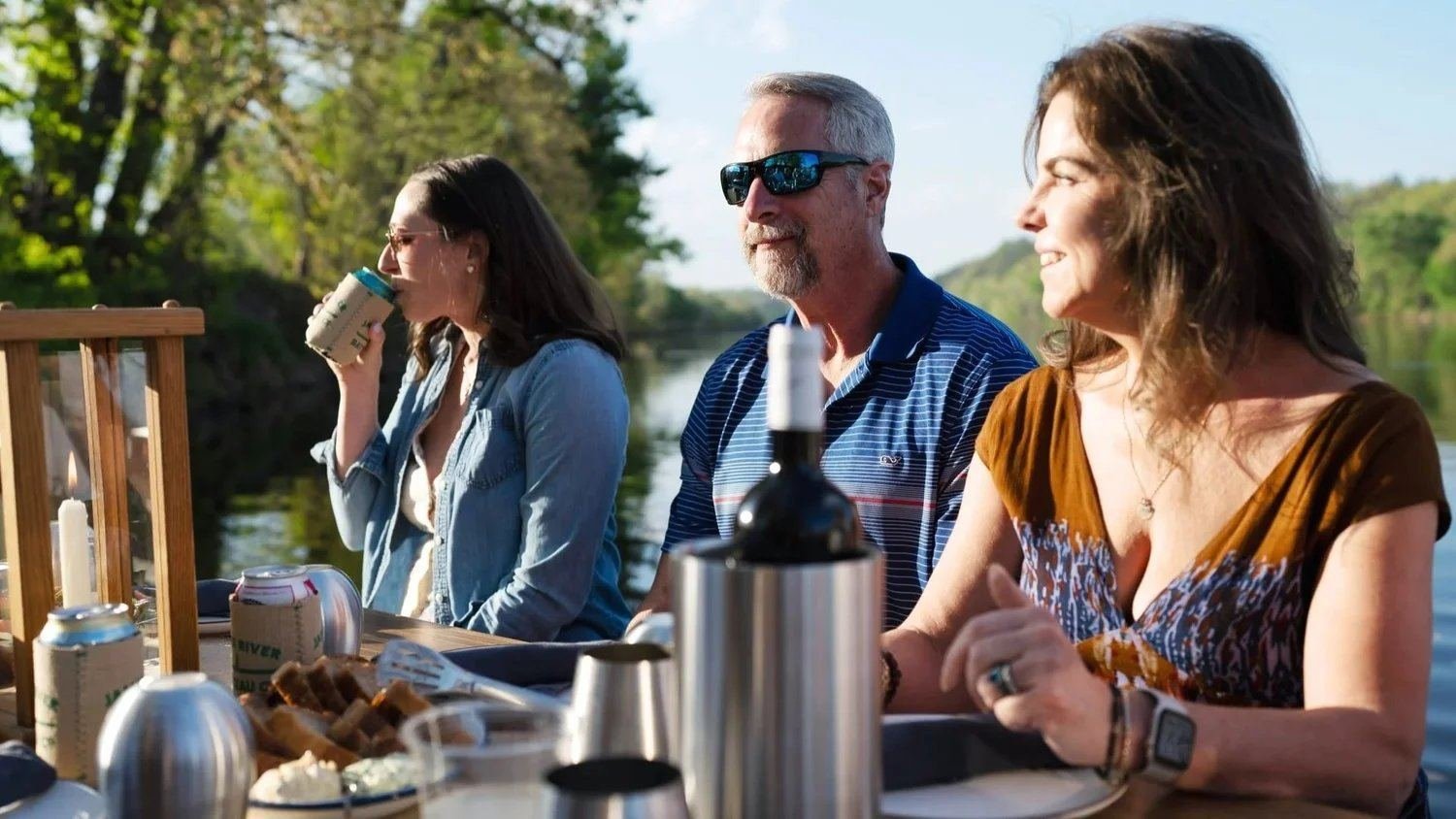 Dinner at the river landing, golden hour