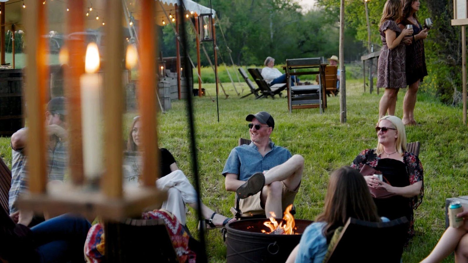 Fireside finish to the riverside dining evening