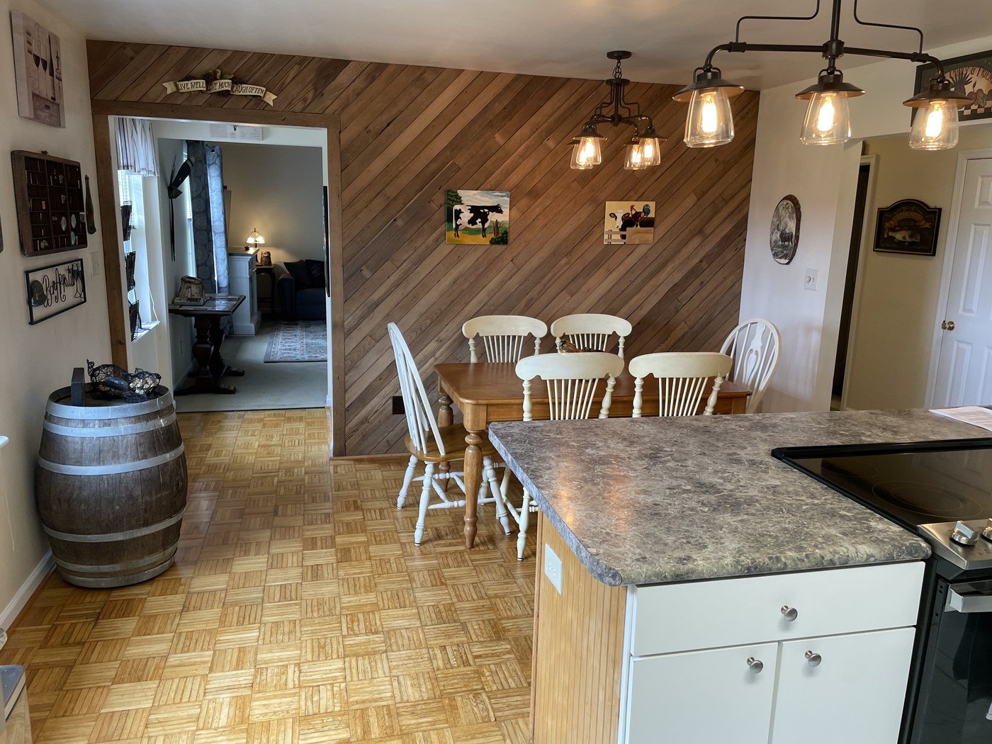 Meadowview kitchen with wood accent wall
