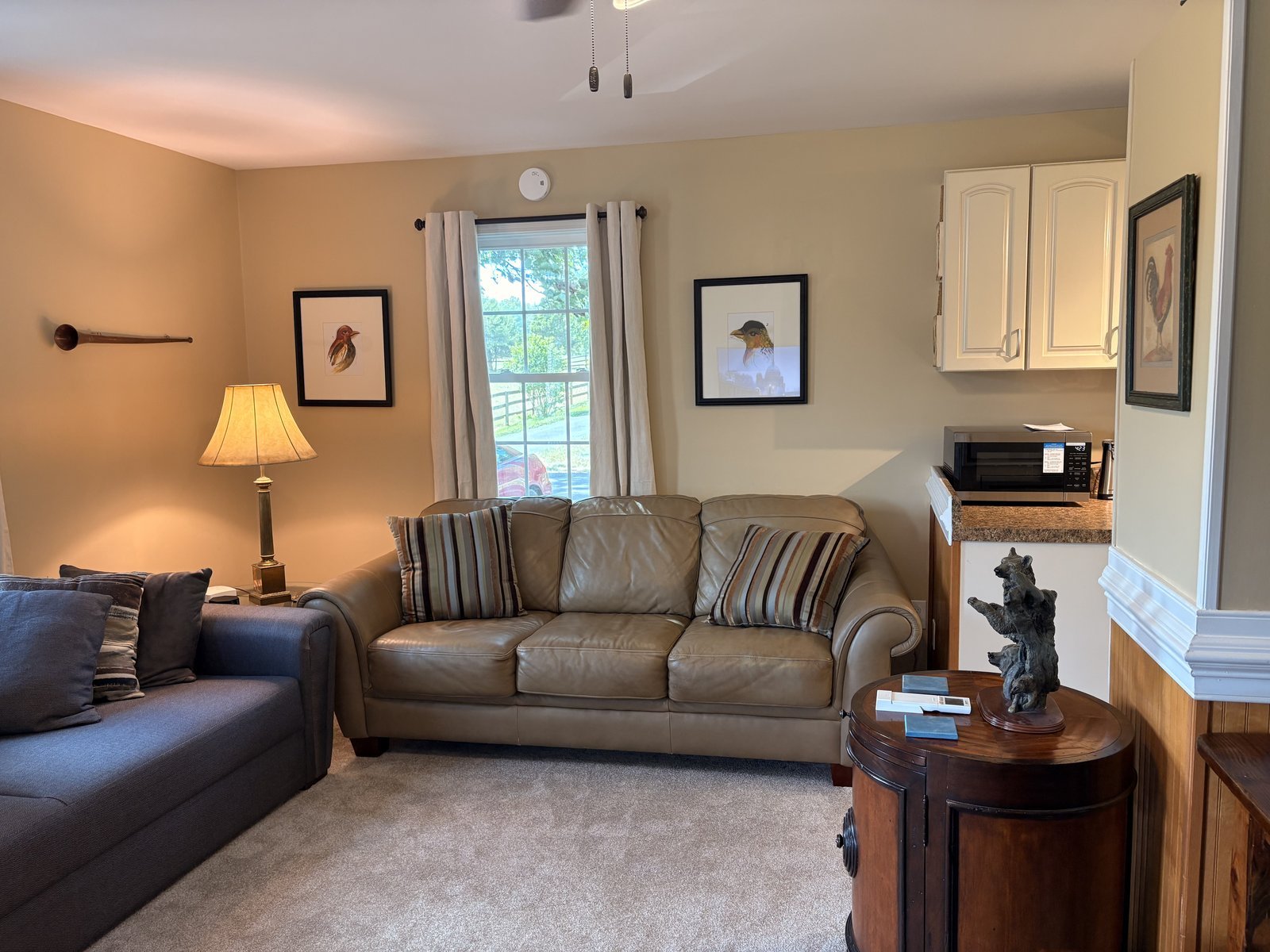 Meadowview Suite living room with pasture view