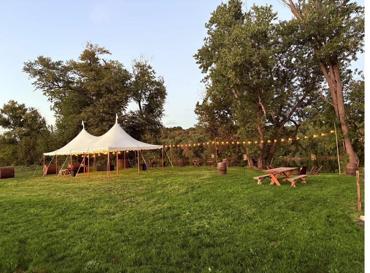 Belle Meade river entrance at night