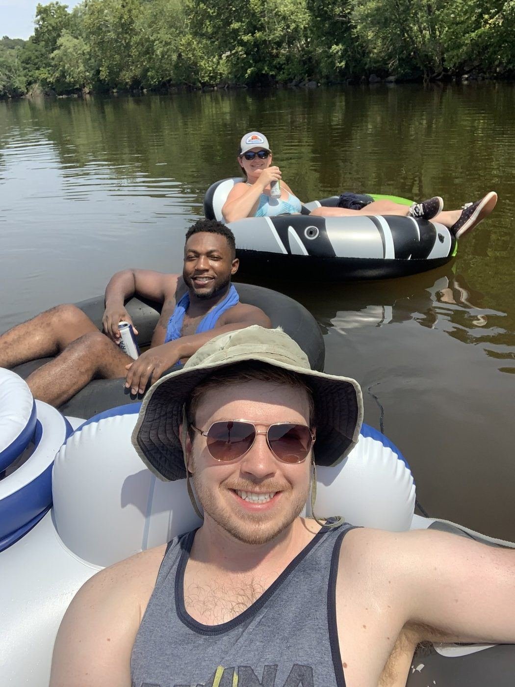 Friends tubing on the James River